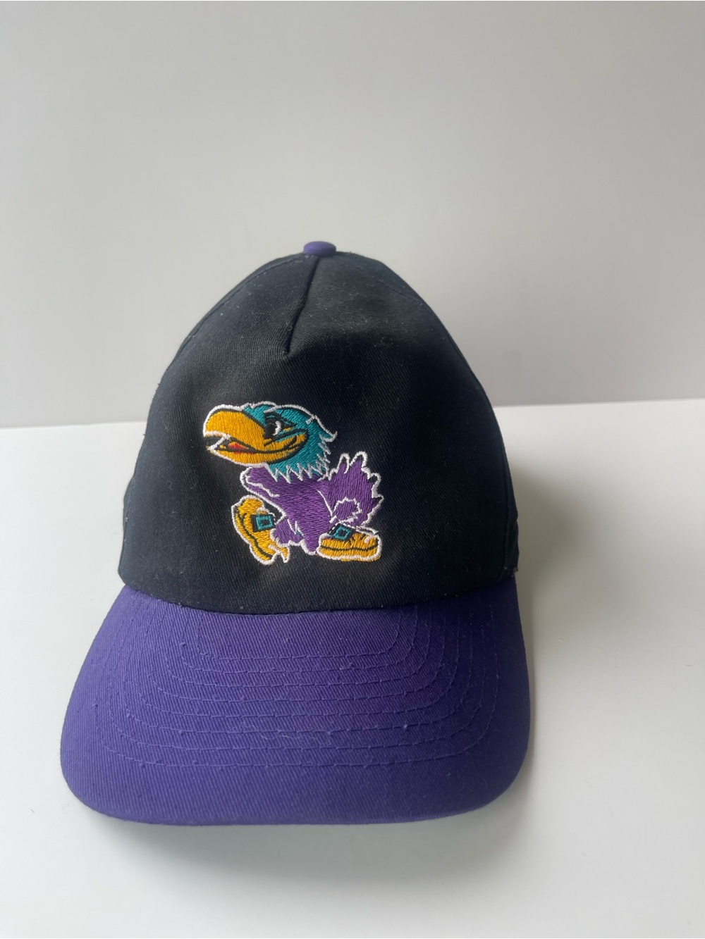 VTG Kansas J Hawk SnapBack hat KC Caps Made in USA In Excellent Used Condition
